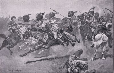 En la expedición a Pao-Ting-Fu: una carga de los lanceros bengalíes de Stanley L. Wood